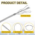 thumbnail image 3 of Uxcell 1/8" Wire Rope Vinyl Coated 33ft Steel Wire Cable with Crimping Sleeve Clear, 3 of 7