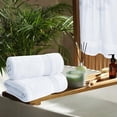 thumbnail image 4 of Malloni Home Bath Towel Set, 4 Pack, 27x54 in, 100% Ring Spun Cotton, 400 GSM, Ultra Soft, Highly Absorbent, Reinforced Double-Needle Stitching, White, 4 of 5
