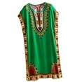 thumbnail image 4 of maskred Femmes de la Mode Plage Vacances Robe Boho Ethnique Élégante Robe en Vrac Vert 1Set, 4 of 6