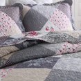thumbnail image 2 of HoneiLife Juego de edredón tamaño king – Colchas reversibles de microfibra de 3 piezas, colchas de retazos, juego de cama floral para todas las estaciones, edredones gris rosa, 2 of 5