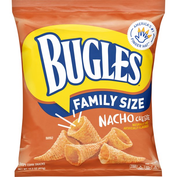 Bugles Nacho Cheese Flavor Crispy Corn Snacks, 14.5 oz
