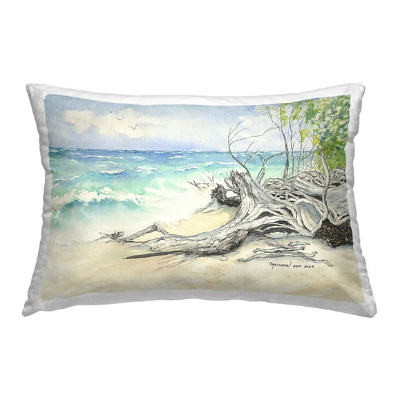 Stupell Industries Driftwood on Tropical Shore Decorative Printed Throw Pillow Design by Christine Reichow