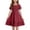 Red, variant on Girls' Smocked Square Neck Dress, Flutter Sleeve A-Line Midi Sundress, Casual Summer Party Outfit for Kids Ages 4-14(Blue/4-5 Years)