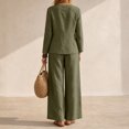 thumbnail image 4 of Women's 2 Piece Outfits Casual Lapel Half Zip Sweatshirts and Wide Leg Pants Tracksuit Sets, 4 of 4