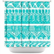 Shower Curtains - DiaNoche Designs - Boho Blue Aztec