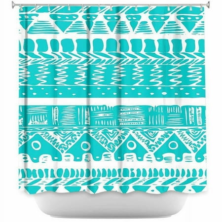 Shower Curtains - DiaNoche Designs - Boho Blue Aztec