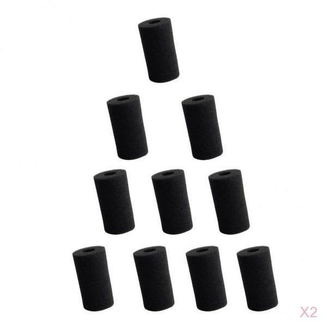 20 Piezas útil Almohadilla de Esponja para de Acuario Negro 4x8 Cm Agujero