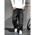 thumbnail image 5 of Reppunk Men's Ripped Distressed Loose Fit Comfortable Straight Fit Jeans Streetwear Menswear Plain Solid Color Denim Pants Trousers  Casual Stylish Casual Stylish, 5 of 7
