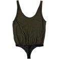 thumbnail image 1 of Free People Womens Sydney Lace-Contrast Bodysuit Jumpsuit, Green, Medium, 1 of 1