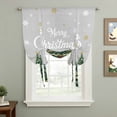 thumbnail image 2 of Grey Christmas Tie Up Curtains 45 Inches Long, Kitchen Window Curtains Over Sink, Snowflake Xmas Christmas Tree Small Window Curtains Shade Balloon Curtains Valances for Bedroom/Cafe 34"x45", 2 of 8