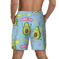 thumbnail image 3 of Kdxio Avocado Work Out Print Men'S Swim Trunks With Compression Liner 7 Inch Inseam Quick Dry Swim Shorts, 3 of 7