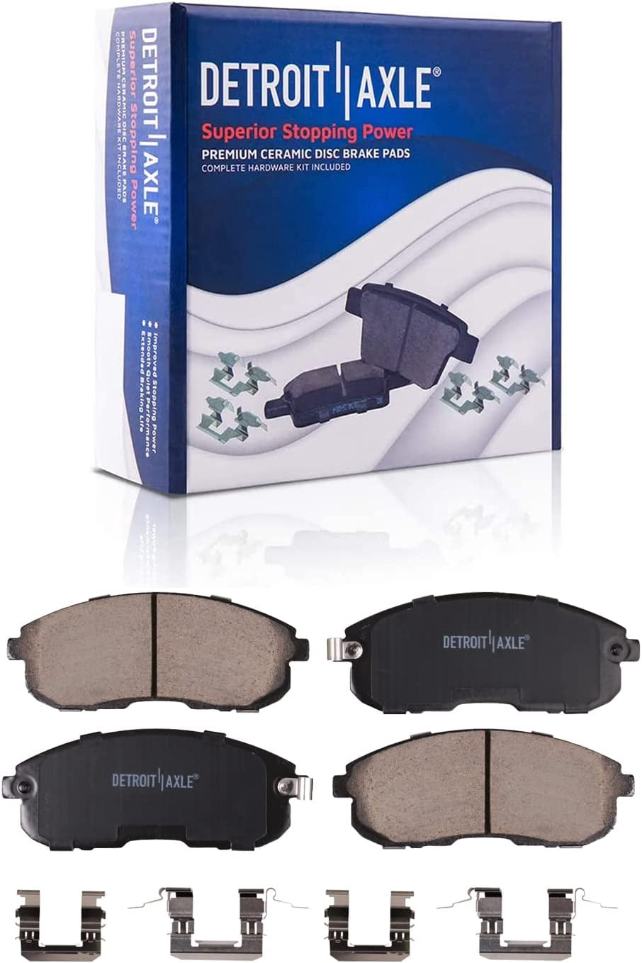 Detroit Axle - Front Brake Kit for 2013-2017 Nissan Sentra Drilled & Slotted Brake Rotors and Ceramic Brakes Pads 2014 2015 2016 Replacement: 11.02" Rotors