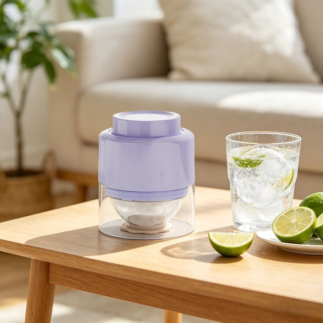 Outdor Silicone Ice Maker With Lid Easy Release Sphere Tray For Whiskey Cocktails And Freezer