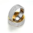 thumbnail image 2 of Anillos de pareja Anillos de promesa para parejas Anillo de diamante completo de cinco filas de acero titanio, 2 of 2
