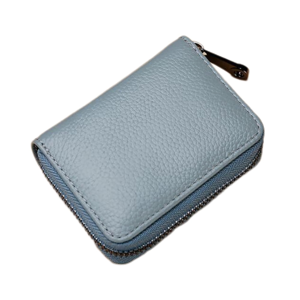 Leather Thin Card Holder, Slim ID Case Small Credit Card Wallet for Men &  Women (Aniline Leather Blue)