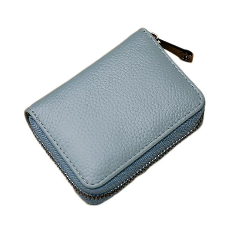 ID Credit Bank Card Holder Wallet Men Anti Rfid Blocking Protected Magic  Leather Slim Mini Small Money Wallets Case (Blue) 