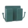 thumbnail image 1 of relayinert Wall Mounted Phone Charging Holder Remote Control Organizer Plastic Multifunctional Earphone Office Storage Box Green 1Set, 1 of 6
