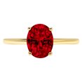 thumbnail image 7 of Solitaire Engagement Ring for Women - 2.5ct Natural Garnet in 14K Yellow Gold Promise Ring, 7 of 7