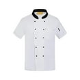 thumbnail image 3 of TISHITA Unisex Chef Jacket Short Sleeve Cooking Men Women Catering Waiter Lightweight M, 3 of 8