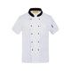 thumbnail image 3 of Hombres Mujeres Chef Coat Jacket Manga corta Classic Transpirable Work Wear Ropa de cocina Uniforme para restaurante Cocina Pub Bakery Cooker , blanco negro, M Blanco Negro M Colco Uniforme de chaqueta de chef, 3 of 8