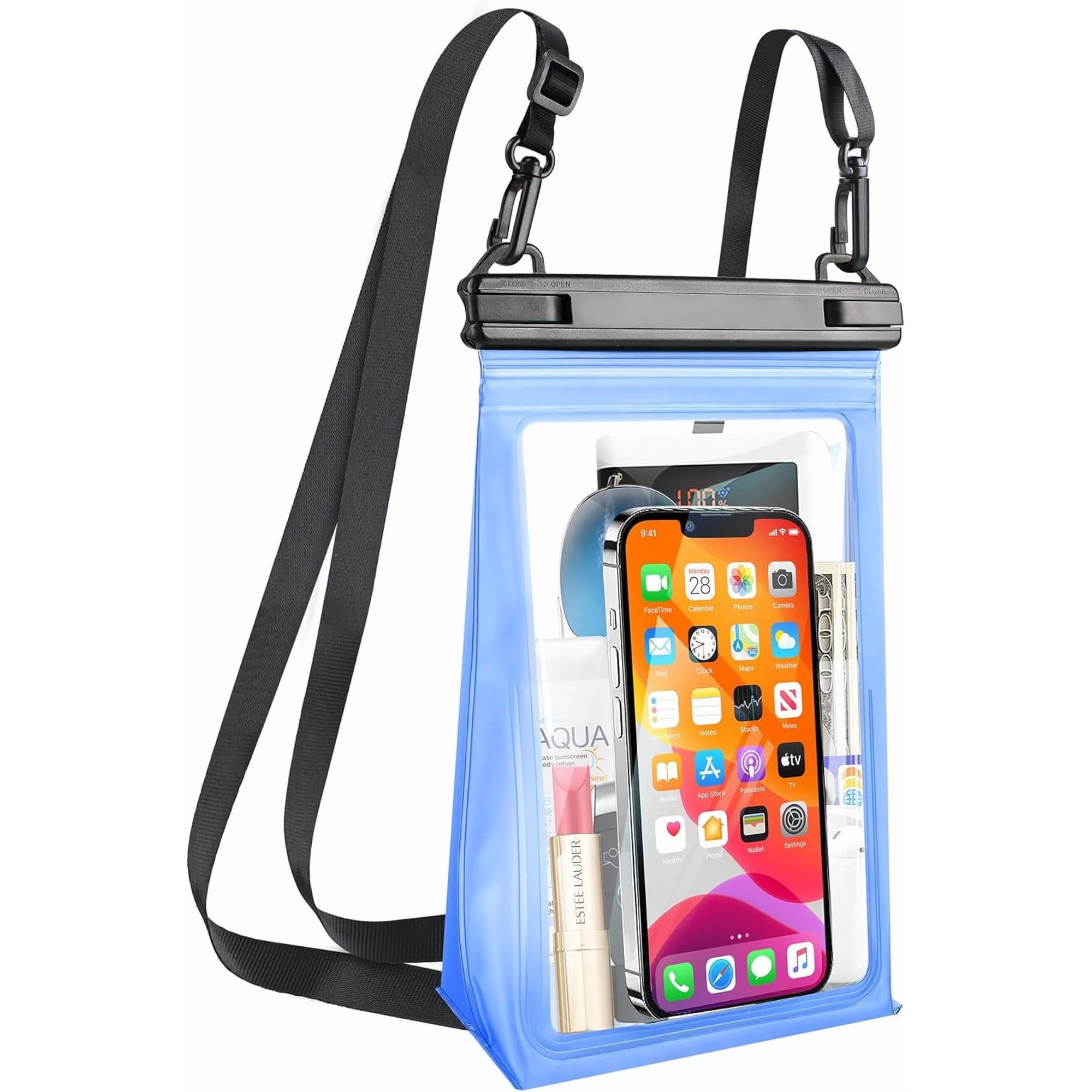 Large Waterproof Phone Pouch, Floating Dry Bag for iPhone Large Capacity Waterproof Bag Sunscreen Glasses Storage Universal Dry Pouch for Swimming Rafting Boating