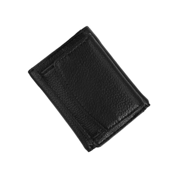 Sonducket monedero mini billetera monedero plegable tarjetero corto diseño de bloqueo multifunción billeteras de gran capacidad negro Type3 NO3