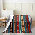 thumbnail image 2 of Aztec Bed Blanket Throw Size, Arrow Flannel Fleece Blanket, Vintage Southwestern Bohemian Throw Blanket, Western Star Exotic Geometric Diamond Fuzzy Sherpa Blanket Room Decor, 2 of 4