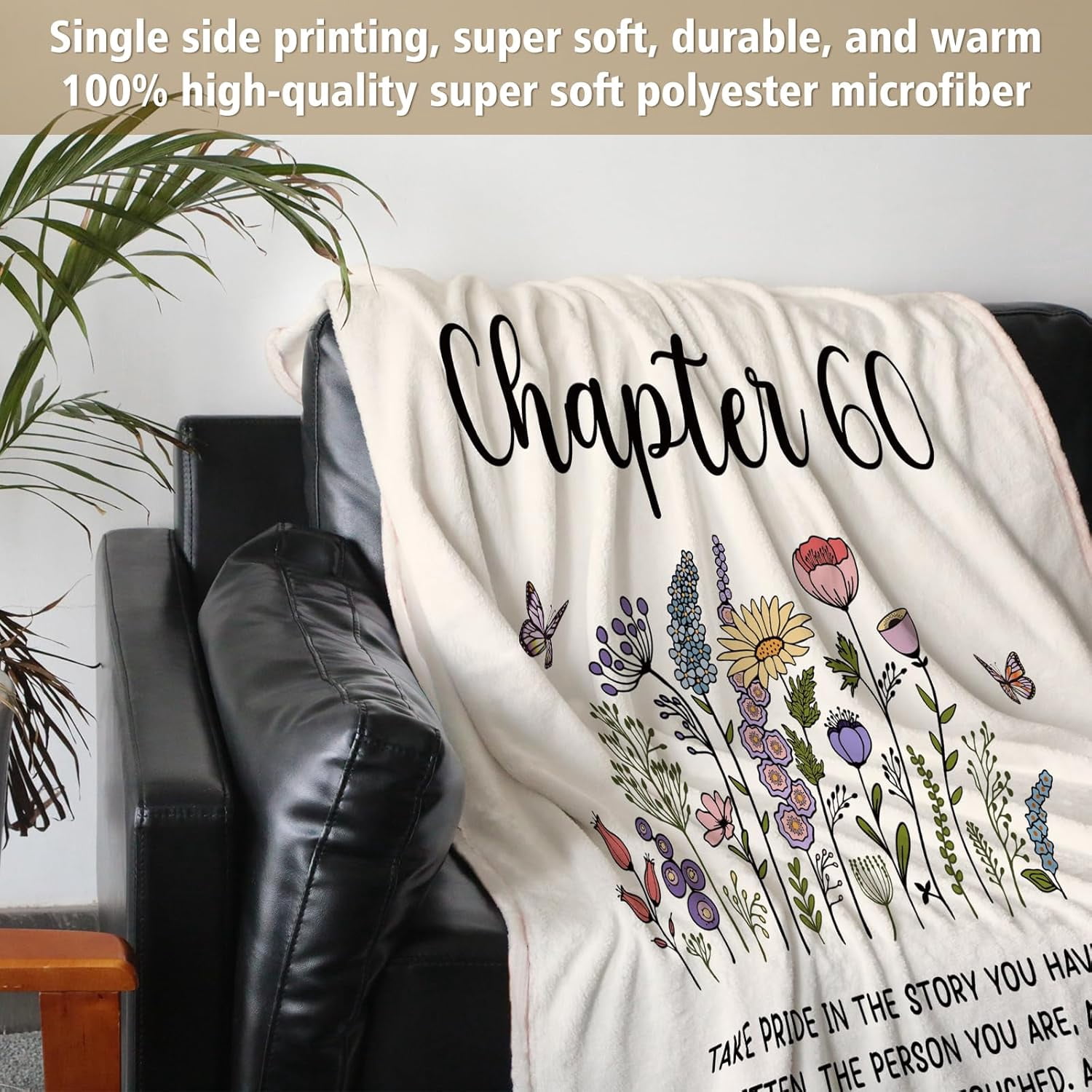 60th Birthday Gifts for Women, Chapter 60 Birthday Blanket, 60 Year Old Bday Gift for Woman, Friend, Sister, Mom, 1965, 60th Birthday Decorations, Turning 60 Throw Blankets