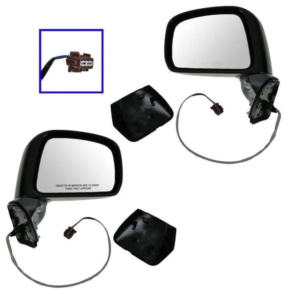 TRQ Mirrors Side View Power Folding Left & Right Pair Set for 07 Nissan Versa MRA04924