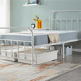 thumbnail image 3 of Alden Design Twin Size Metal Platform Bed Frame with High Headboard and Footboard, Adult, White, 3 of 8