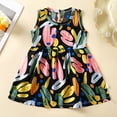 thumbnail image 3 of Odeerbi Niñas Verano Algodón Vestido Tanque Floral Vestido Sol Sin Mangas A-Vestido Sin Mangas de Princesa, 3 of 3