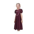 thumbnail image 4 of Girls Dress Heart Pearl Burgundy Lace Party Classic Formal Short Sleeve 8 Years, 4 of 8