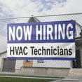 thumbnail image 2 of Now Hiring HVAC Technicians 13 oz Heavy Duty Vinyl Banner Technician Jobs Available Help Wanted Sign for Business Advertising Indoor/Outdoor Single-Sided with Metal Grommets (4x6 ft, Wh & Bl & Bk), 2 of 6