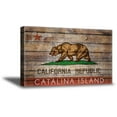 thumbnail image 1 of Awkward Styles California Flag Framed Canvas Wall Art Bear Canvas Prints Republica de California Wall Art Santa Catalina Island Digital Art Bear Flag Canvas Decor Made in USA Ready to Hang Picture, 1 of 7