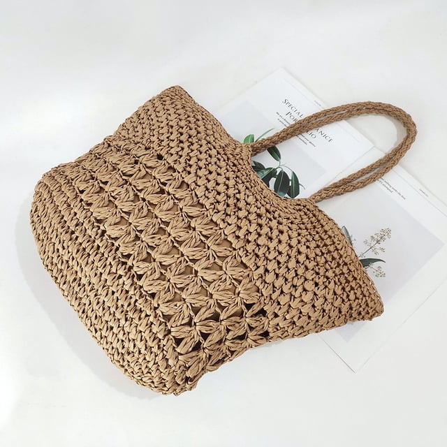 Bolso De Hombro Bolso de playa de verano de vacaciones de playa huecas casuales Portátiles para vacaciones junto al mar