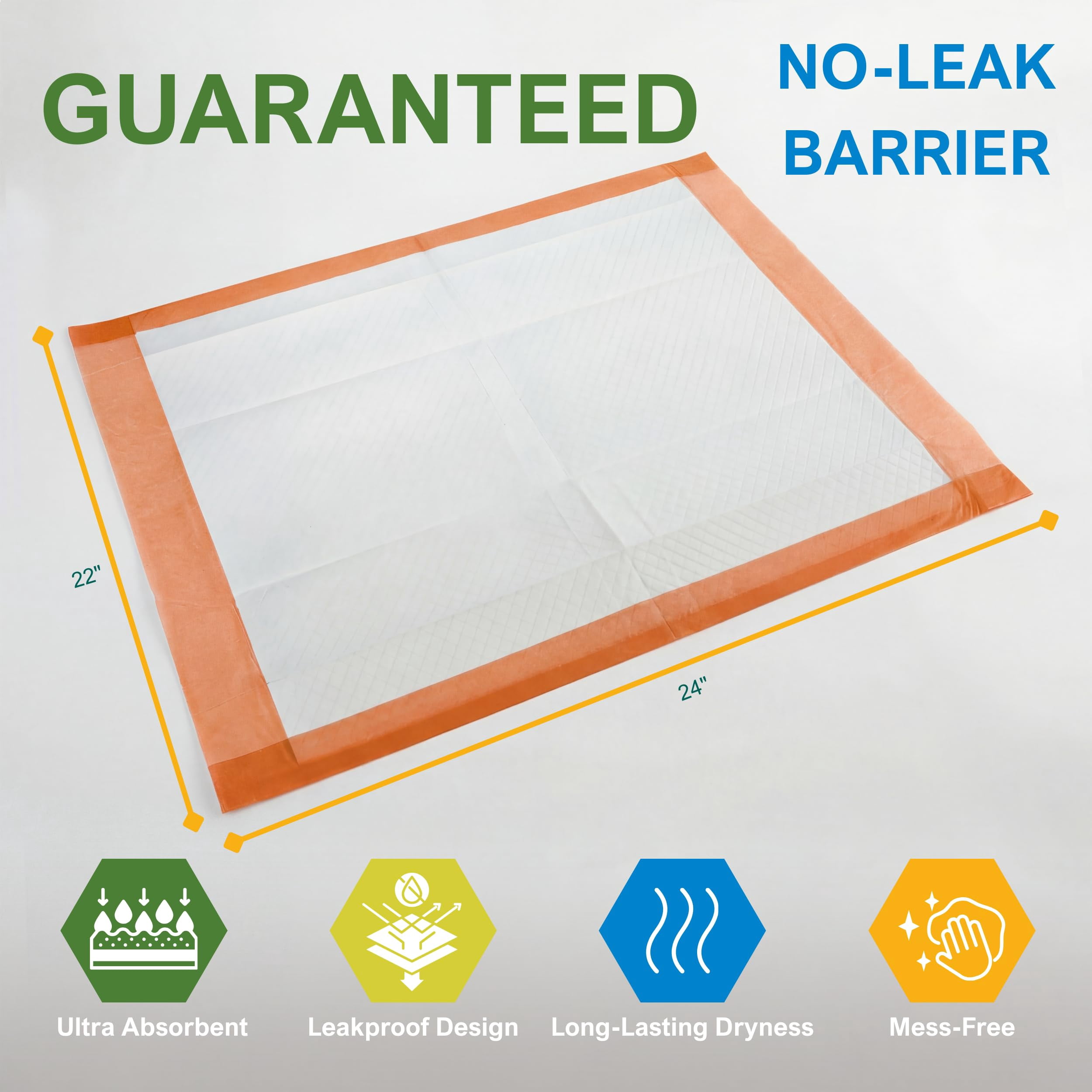 MED PRIDE Dog Training Pads with Attractant, Puppy Pee Pads, 22 x 24 Inch Disposable Potty Pads, 6-Layer Ultra Absorbent Leakproof Waterproof Pet Pads for Dogs, Cats & Small Pets (125)