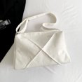 thumbnail image 2 of Bolso bandolera de pana para mujer Bolso de compras informal con correa ajustable (blanco), 2 of 8