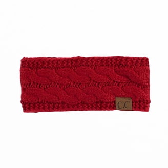 Womens Winter Cable Plush Warm Fleece Lined Knit Gloves & Headband 2 Pieces Set Accessory Necessary Winter Solid Warm Fleece Lined Knit  main image 4