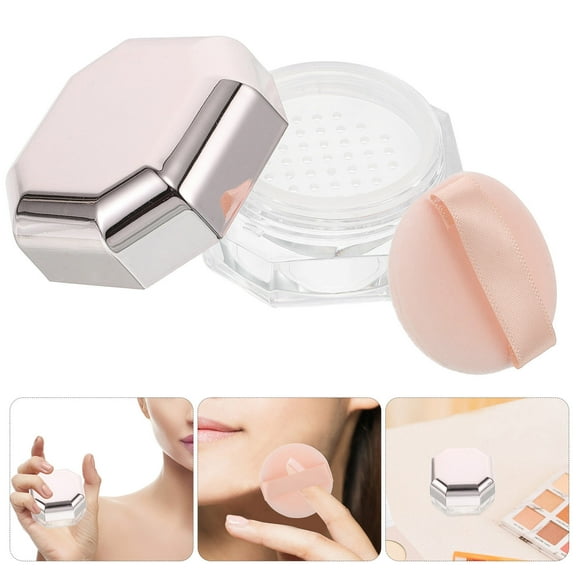 MLINS Hemoton 1 Set Small Loose Powder Compact Case Refillable Makeup Powder Container for Travel Empty Powder Box for Face Plastic Case