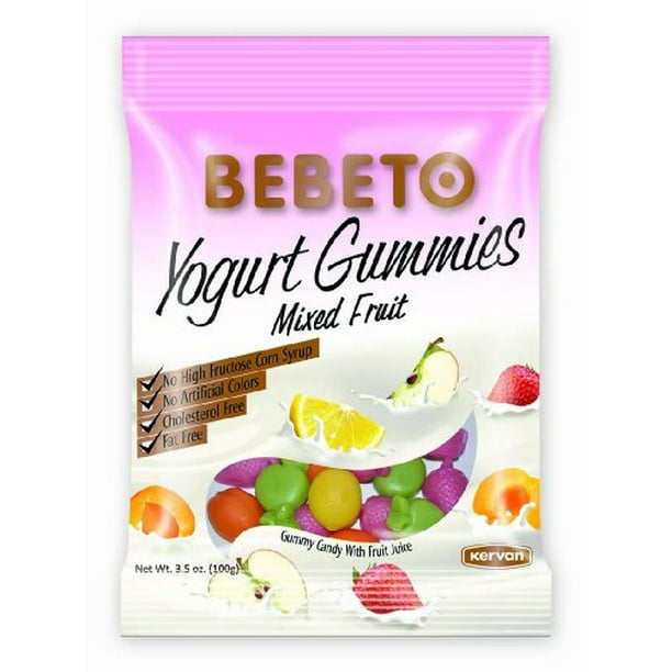 Bebeto Yogurt Gummies Mixed Fruit Gummy Candy With Fruit Juice No Artificial Colors No High Fructose Corn Syrup 3 5 Oz Pack Of 12 Walmart Com