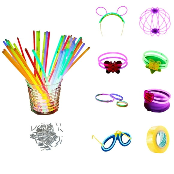 Multicolor Glow Stick Party Pack 50 Count, Light Up Bracelets Necklaces for Kids Teens Adults, Glow in Dark Accessories for Neon Party Supplie Decorations for Hallowee Christmas