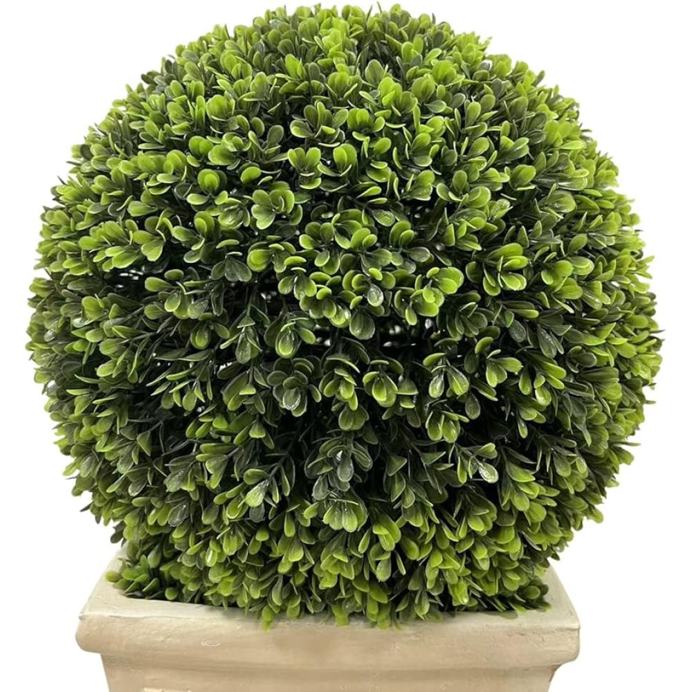 Holaki 23" Artificial Plant Topiary Ball, Ball Topiary in Square Pot for Home Office Outdoor and Indoor Decor Porch Plants