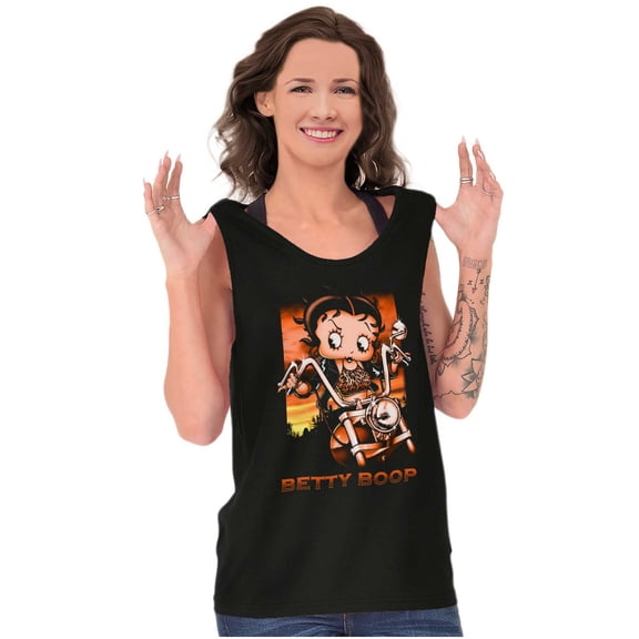 Betty Boop Cartoon Biker Attitude Tank Top Tee Shirt Women Brisco Brands S