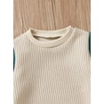 thumbnail image 4 of Bagilaanoe Newborn Baby Girl Boy Rompers Sweater Contrast Color Long Sleeve Knitted Bodysuits 3M 6M 12M 18M Infant Casual One Piece Short Jumpsuit, 4 of 8