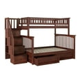 thumbnail image 4 of Columbia Staircase Bunk Bed Twin over Full with 2 Raised Panel Bed Drawers in Walnut, 4 of 10
