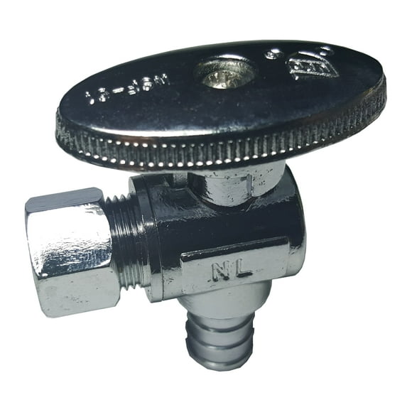 10 PIECES XFITTING 1/2" PEX X 3/8" OD COMPRESSION 1/4 TURN ANGLE STOP VALVE - LEAD-FREE BRASS WITH METAL HANDLE