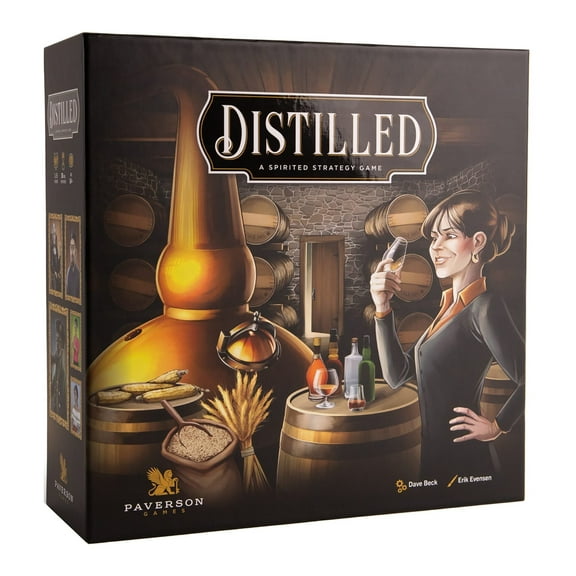 Distilled: A Spirited Strategy Game - Paverson Games, Inherit A Distillery & Bring It Back To Glory, Tableau Building & Resource Management, 30 Minute Game Play, 1-5 Players, Ages 14 