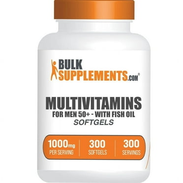 BulkSupplements Multivitamin for Men over 50 - Multimineral, Daily Multivitamin Supplement, with Fish Oil - 1 Softgel per Serving, 300 Count