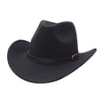thumbnail image 4 of Western Cowboy Hat informal Primavera Otoño para adultos Novedad Protección solar Negro, 4 of 8