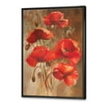 thumbnail image 3 of Designart 'Red Blossoming Poppies Over Wild Brown II' Traditional Framed Canvas Wall Art Print, 3 of 5